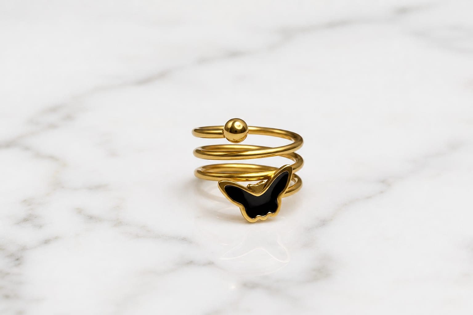 Adjustable Butterfly Spiral Ring — photo 2